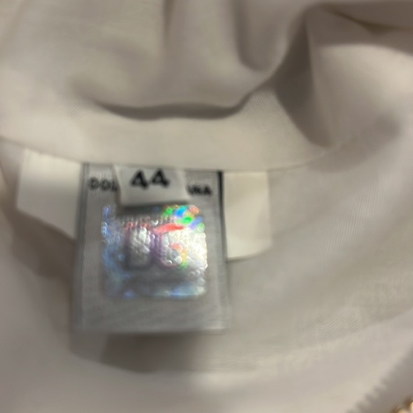 D&G White Pleated Midi Dress sized 44 (US 8) - Picture 6 of 7